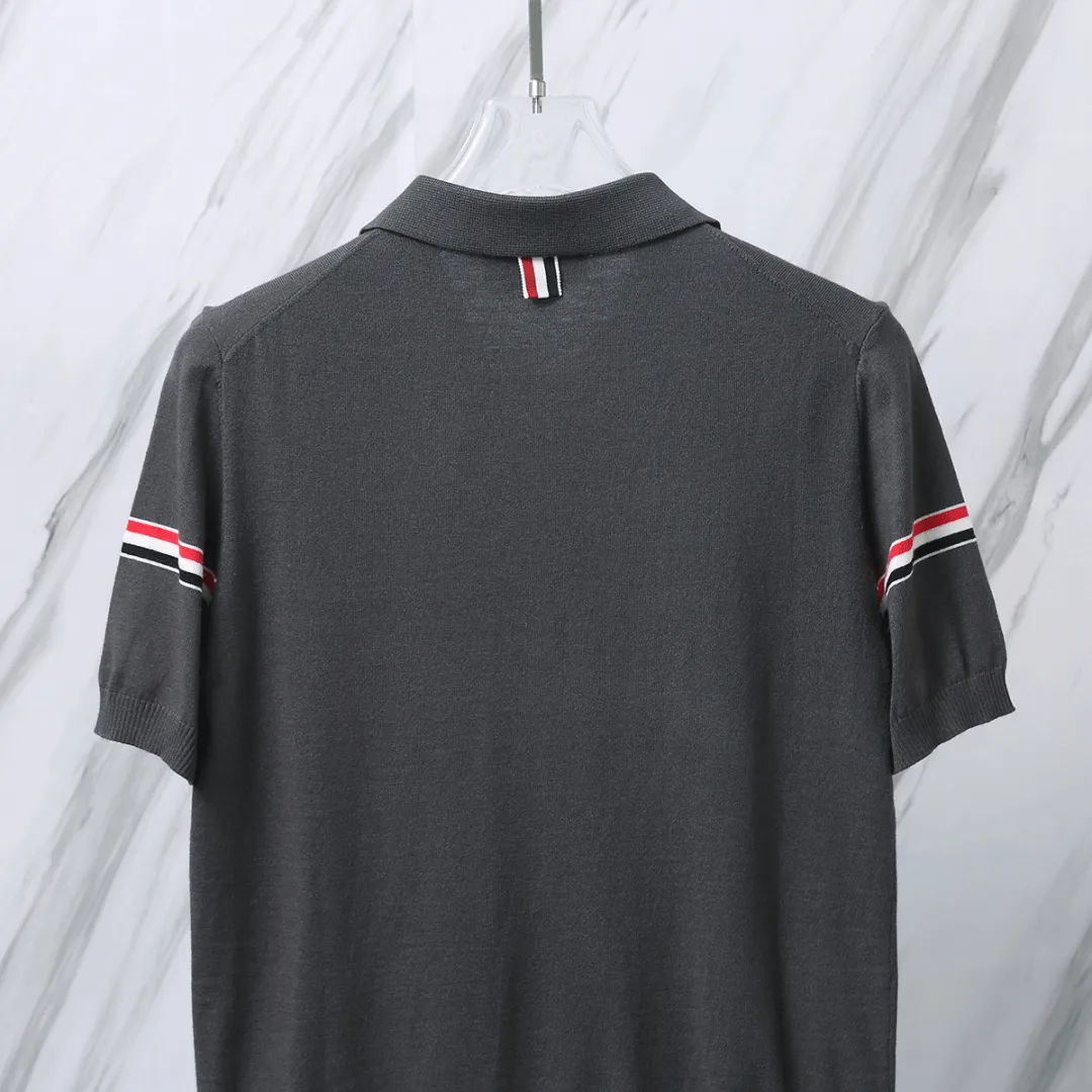 ：M 29（TB POLO ） THOM BROWNE TB POLO Classic Breathable Authentic Quality + Authentic + Same Style Size：0/1/2/3/4 ：White/Black/Navy Blue/Light Gray/Dark Gray
